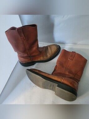 Red Wing 1155 Pecos Leather Work Boots Heritage Nailseat Soft Toe USA Size 9D